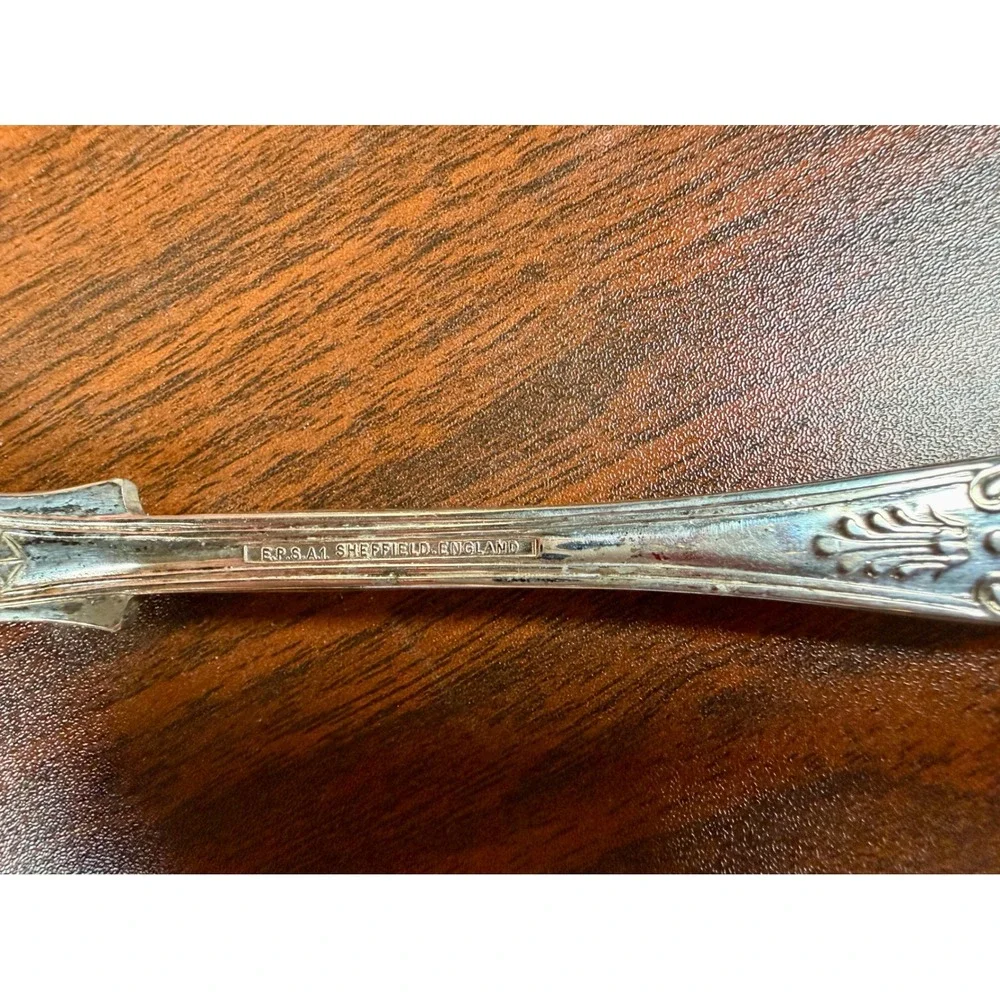 Vintage Sheffield England EP SA1 Silver Plate Salad Servers Kings Pattern Set
